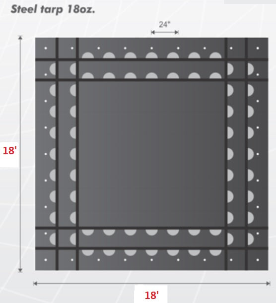 18' X 18' Flatbed Tarp